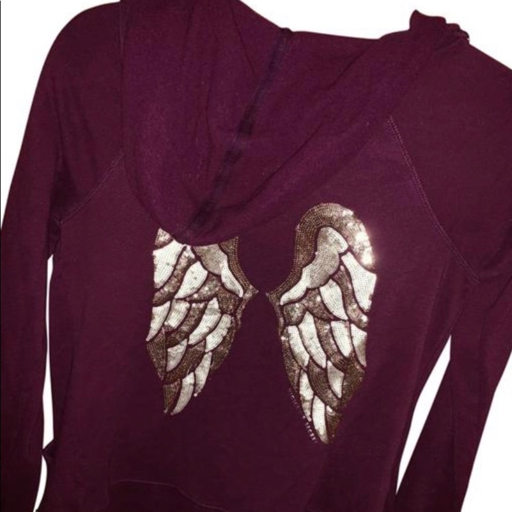 Burgundy Victoria’s Secret Angel Wings Zip Up